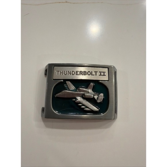 Vintage 1977 E Hull A-10 Thunderbolt II Warthog Military Jet Belt Buckle Metal